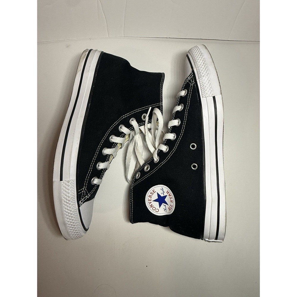 Converse All Star Hi Black White Canvas High Top Shoes Men's Size 8.5 Women 10.5